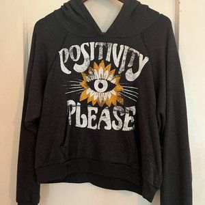 DAZEY LA Cropped Hoodie "Positivity Please"